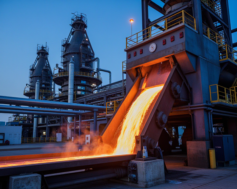 Modern Steel Plant at Twilight