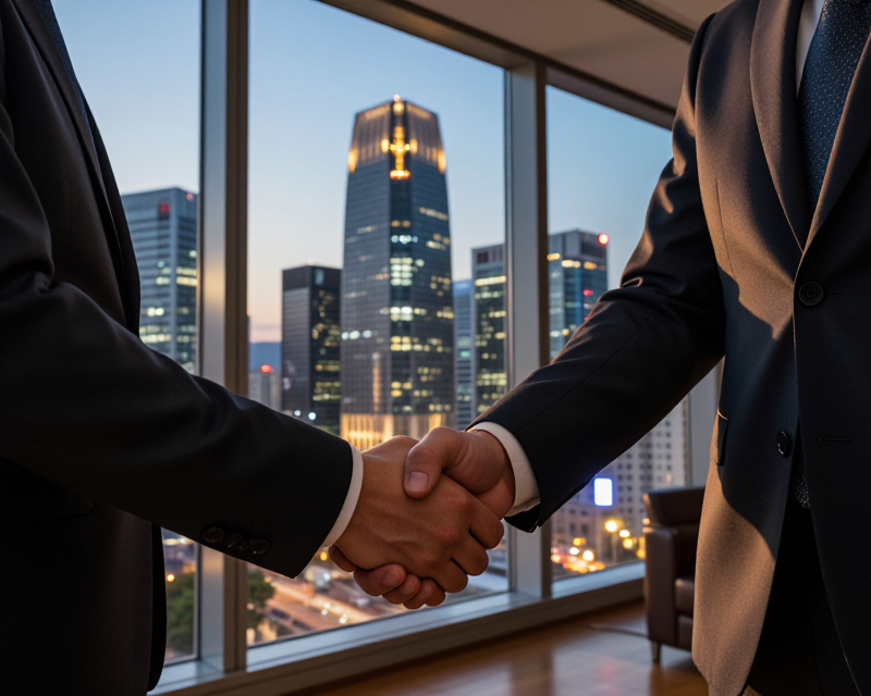 Business Handshake in Seoul