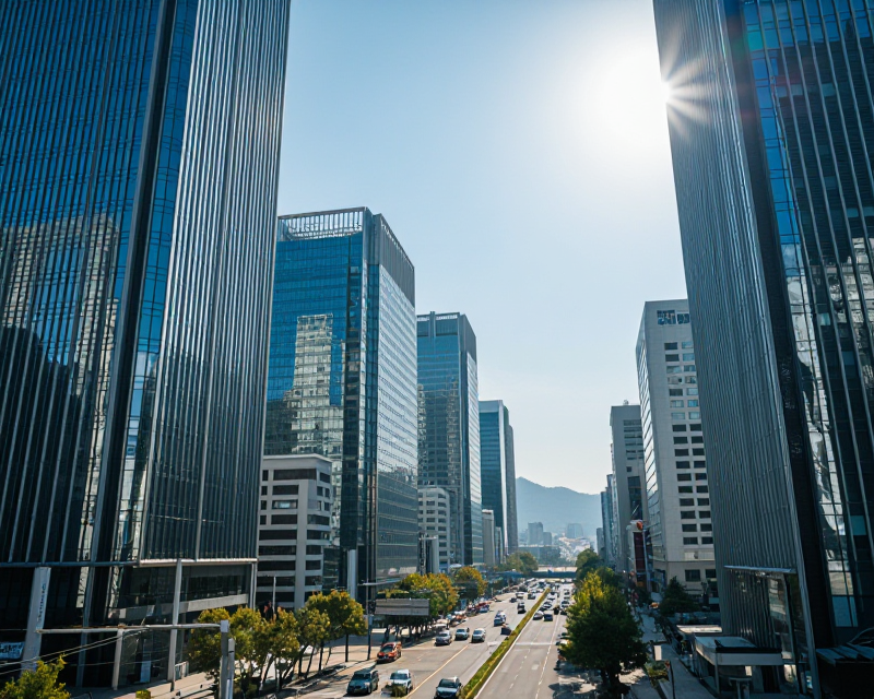 Sunny Korean Urban Morning