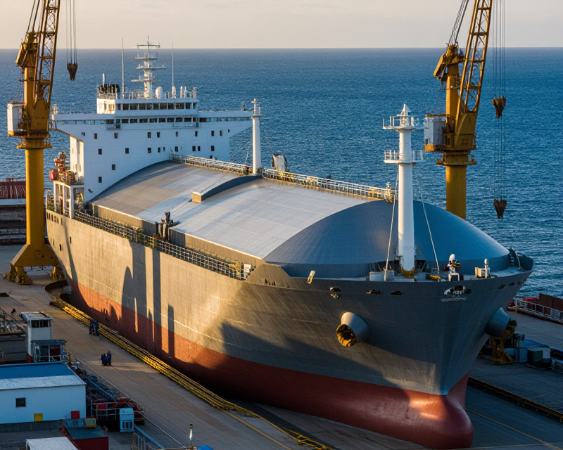 Modern LNG Container Ship in Korean Shipyard