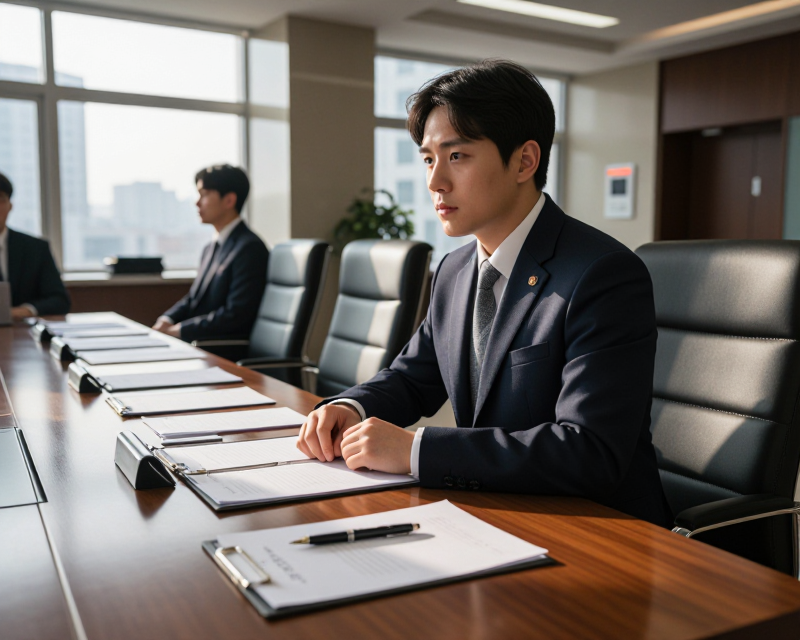 Korean political meeting atmosphere