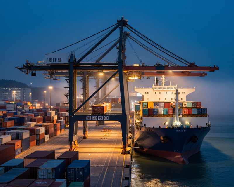 Cinematic Container Port Scene