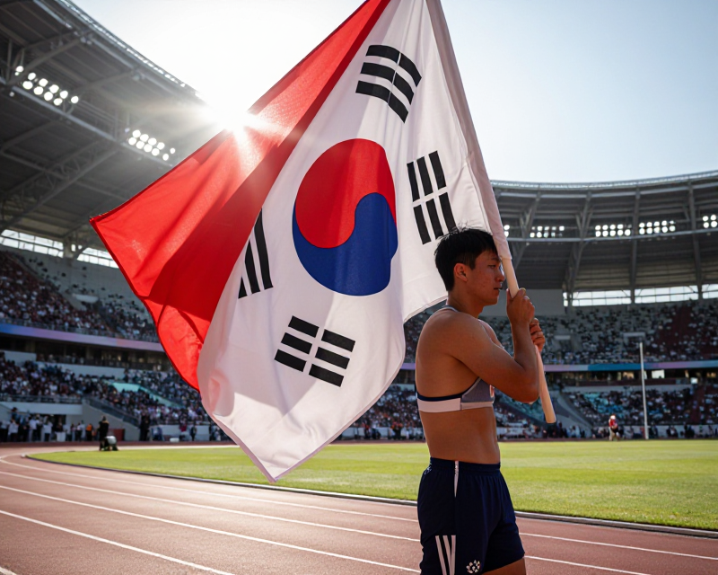 South Korean Flag Bearer
